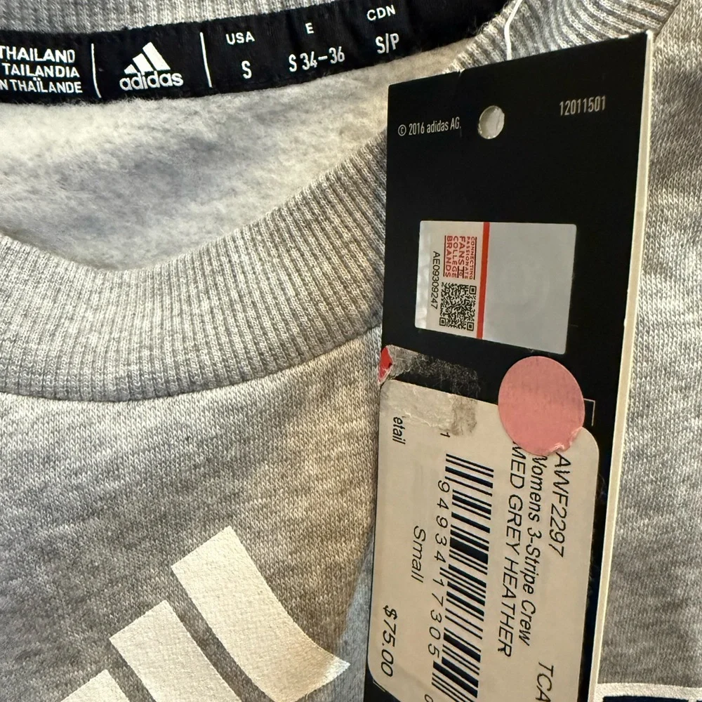 Adidas Rice University cropped gray sweatshirt Size Small - Picture 6 of 6